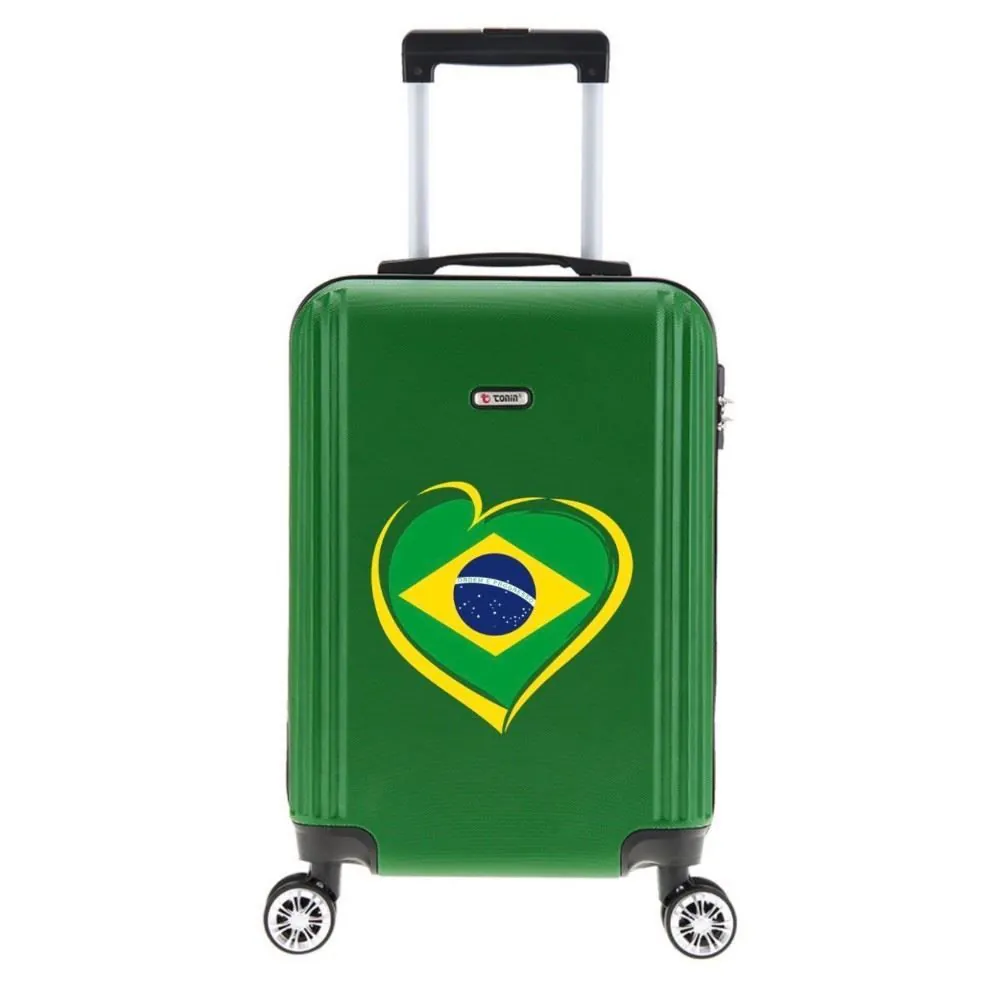 Mala de Bordo Tonin Verde Abs 360° Expansível - Coração