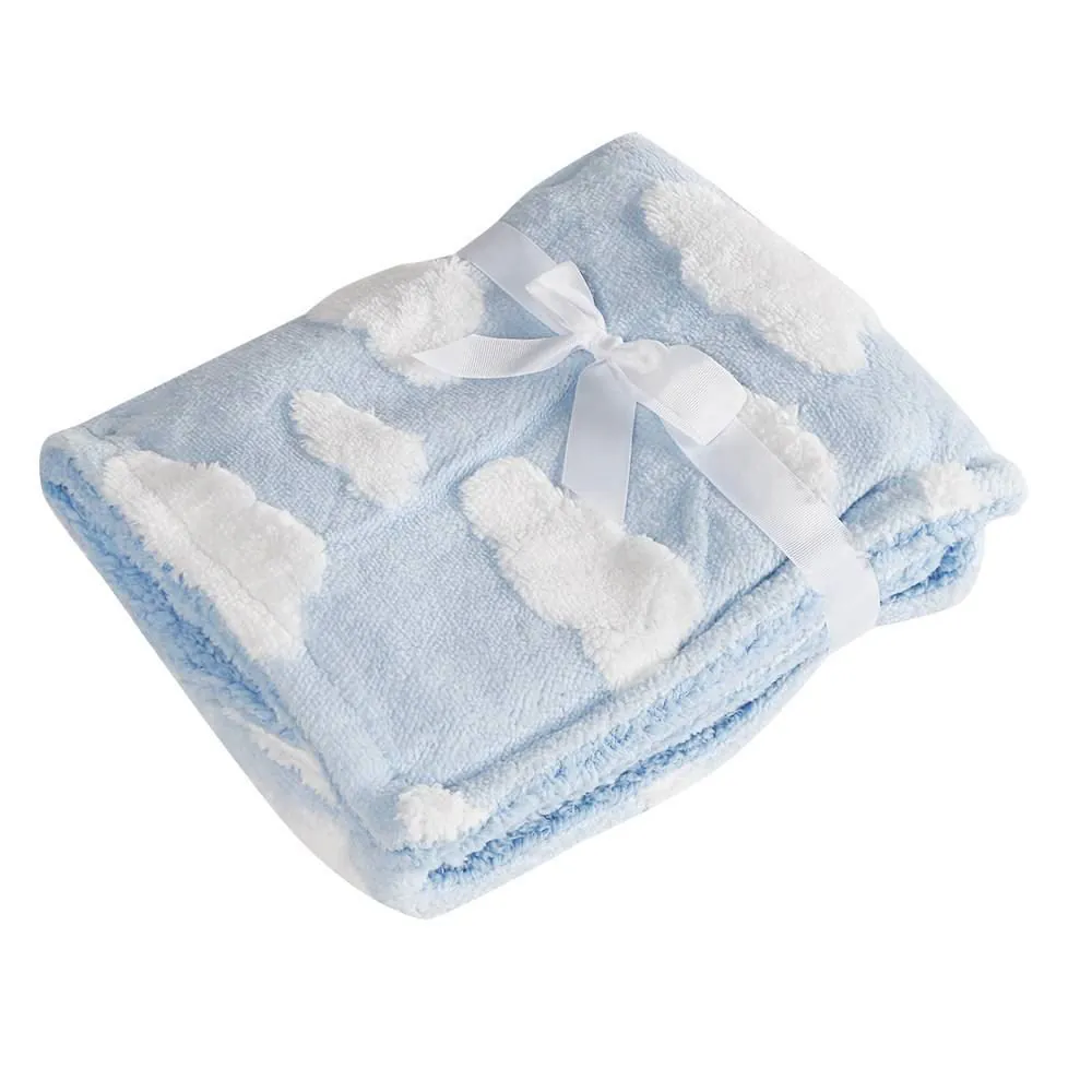 Manta Infantil 100% Poliéster Nas Nuvens Baby Camesa - Azul