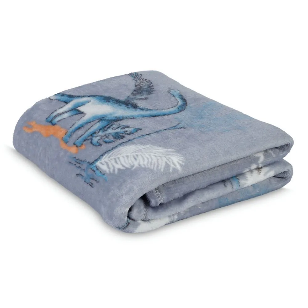 Manta Infantil Encantos Kids - Jurassic Azul