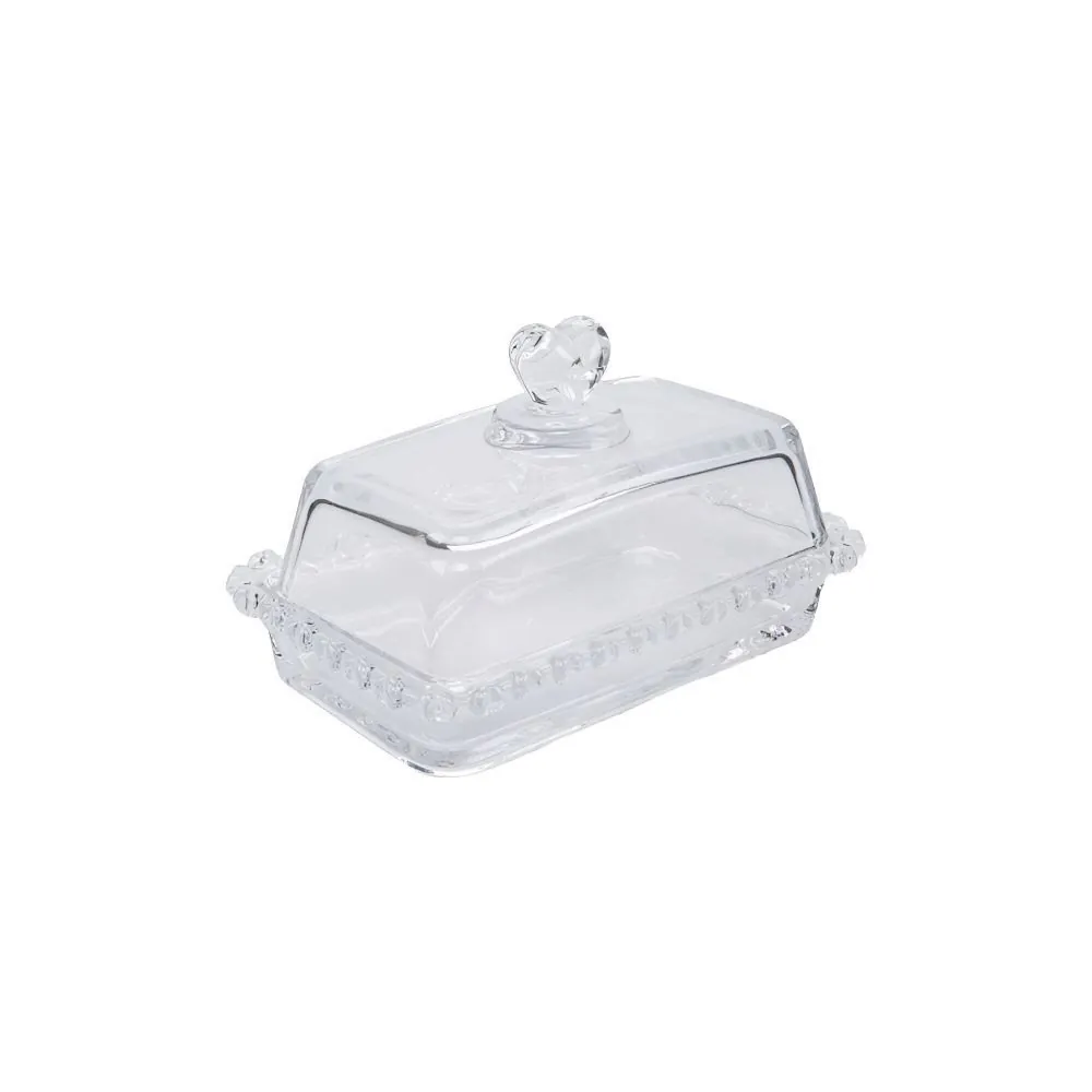 Manteigueira com Tampa Coração Lyor 17 Cm - Cristal