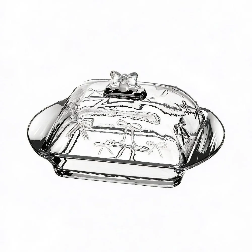 Manteigueira com Tampa em Vidro Belle 17Cmx10,6Cm L Hermitage - Transparente
