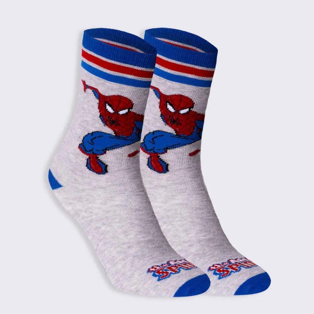 Meia Cano Longo Homem Aranha Marvel - Mescla 39/43