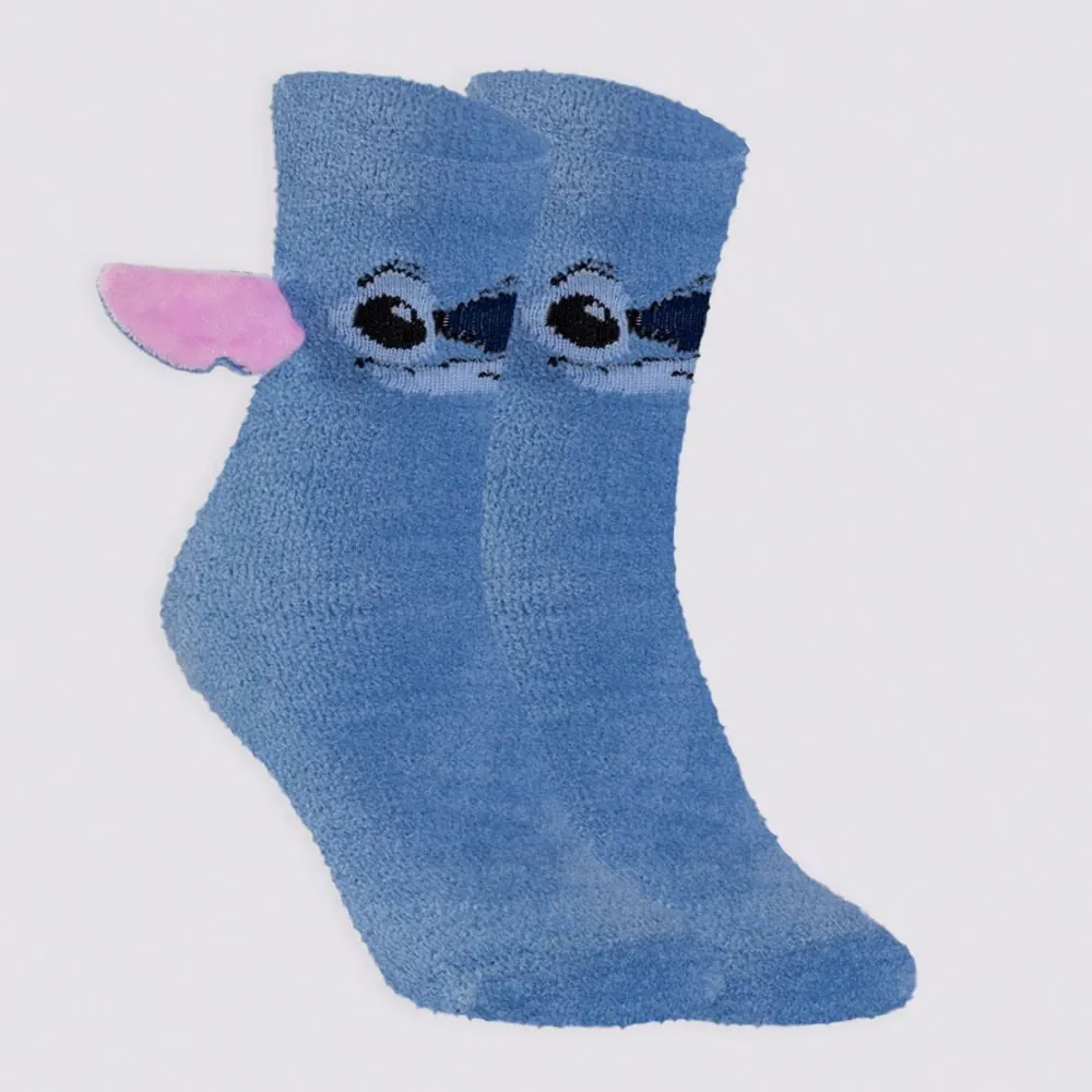 Meia Infantil Cano Longo Stitch 3D Disney Azul