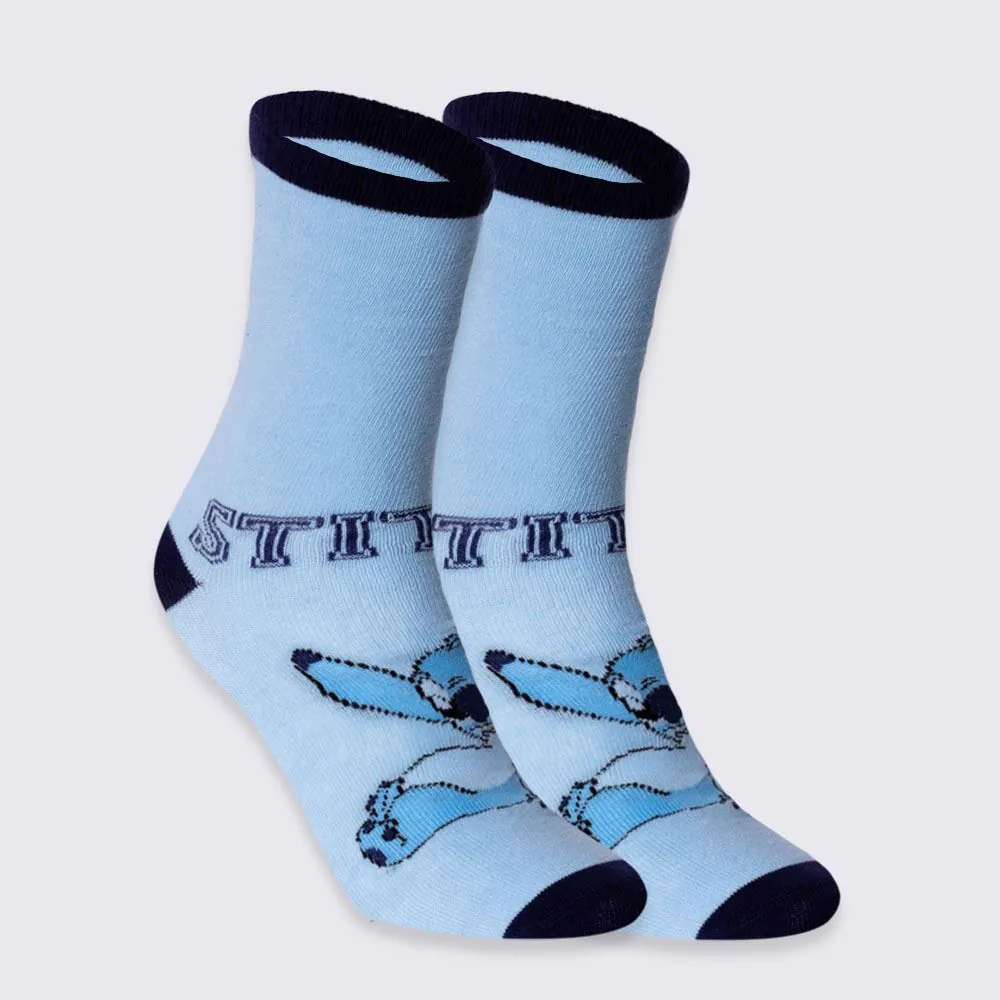 Meia Cano Longo Stitch Disney - Azul 39/43