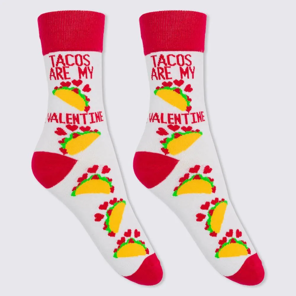 Meia Unissex Tacos Valentine Risk - Branco 39/43