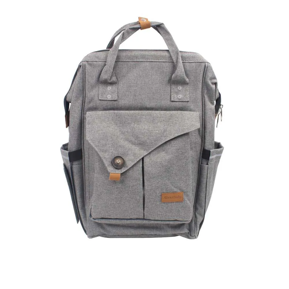 Mochila Maternidade 32 cm com Trocador Baby - Cinza