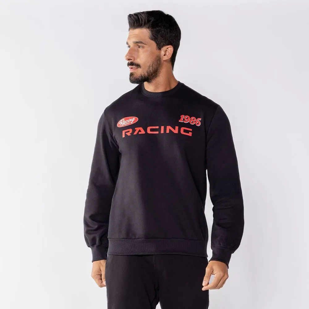 Moletom Masculino Sem Capuz Racing Thing Preto