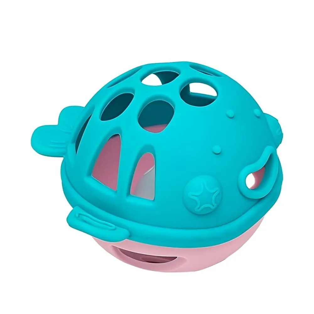 Mordedor Infantil de Silicone Baleia Buba - Rosa