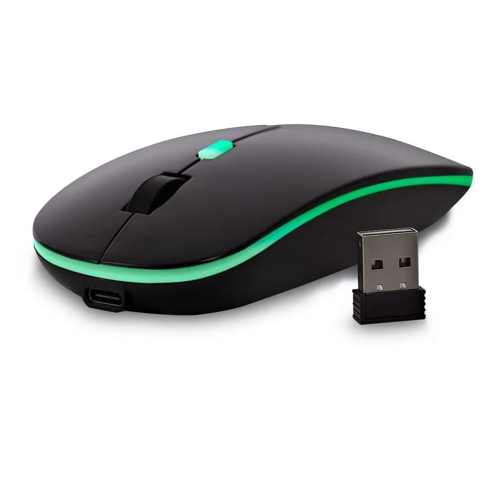Mouse Sem Fio Maxprint com 1600Dpi e Bateria Recarregável - Preto