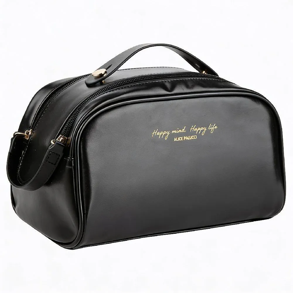 Necessaire Trapézio com Duas Divisórias Alice Palucci - Preto U