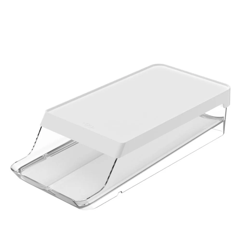 Organizador de Geladeira para 14 Ovos Roll Clear Fresh Ou - Transparente e Branco