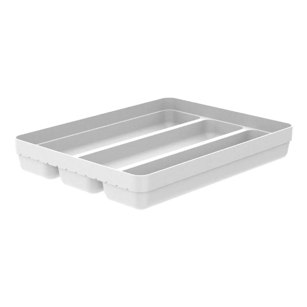 Organizador de Talheres 3 Divisórias Logic Ou - Branco Fechado