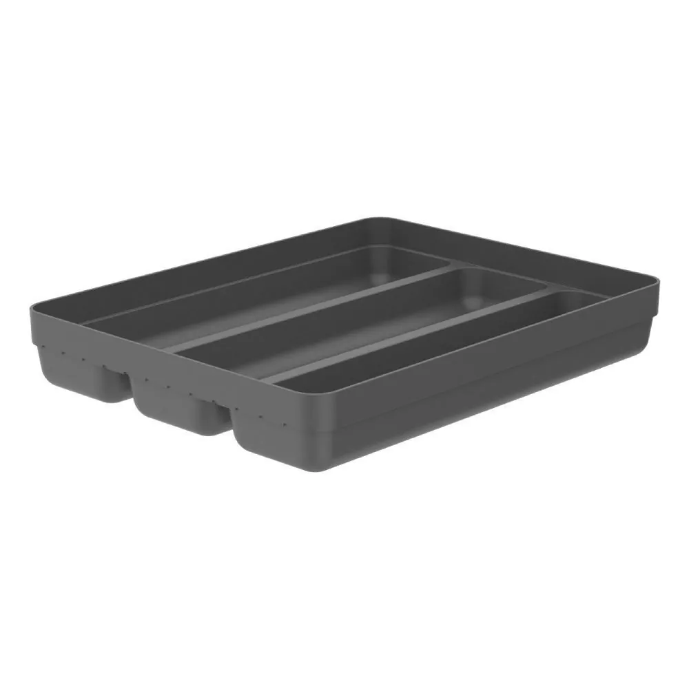Organizador de Talheres 3 Divisórias Logic Ou - Chumbo Fechado