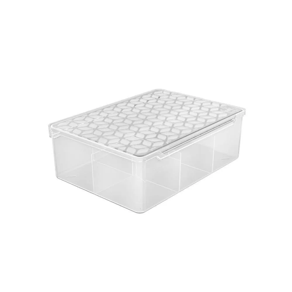 Organizador Multiuso com Divisórias 2 Litros Uz - Transparente