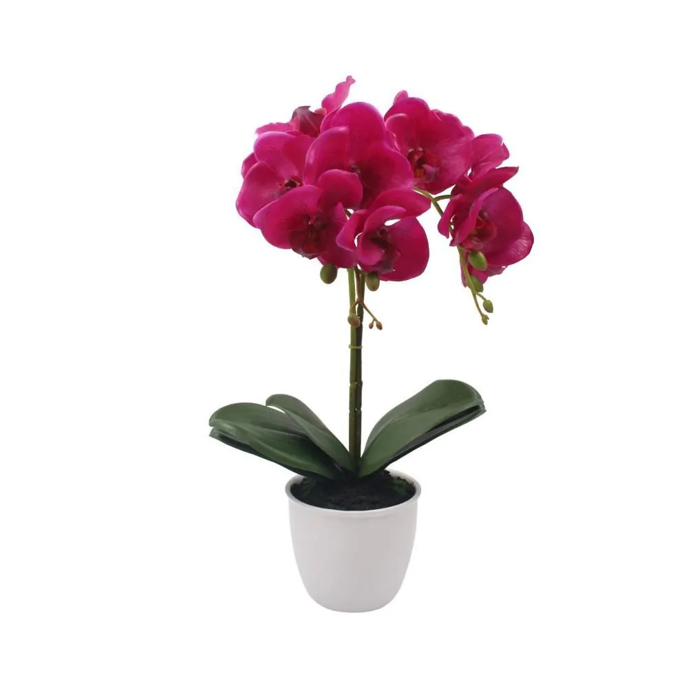Orquídea Artificial com Vaso de Cerâmica 40Cm - Sortido