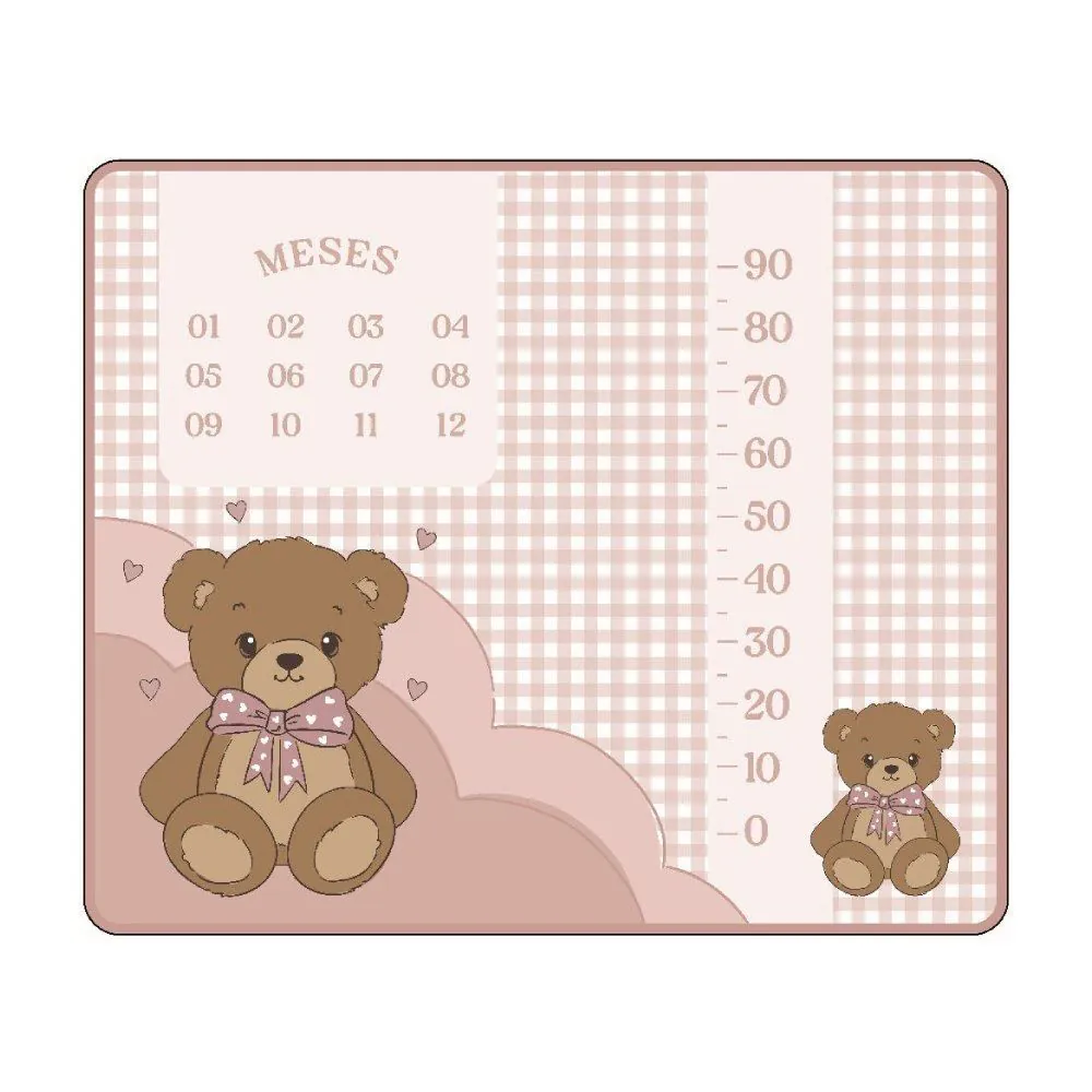 Painel Mesversário Baby - Urso Rosa