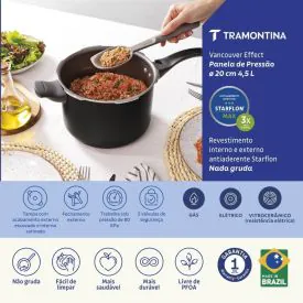 Panela de Pressão Vancouver Effect Tramontina 4,5 Litros - Vermelho