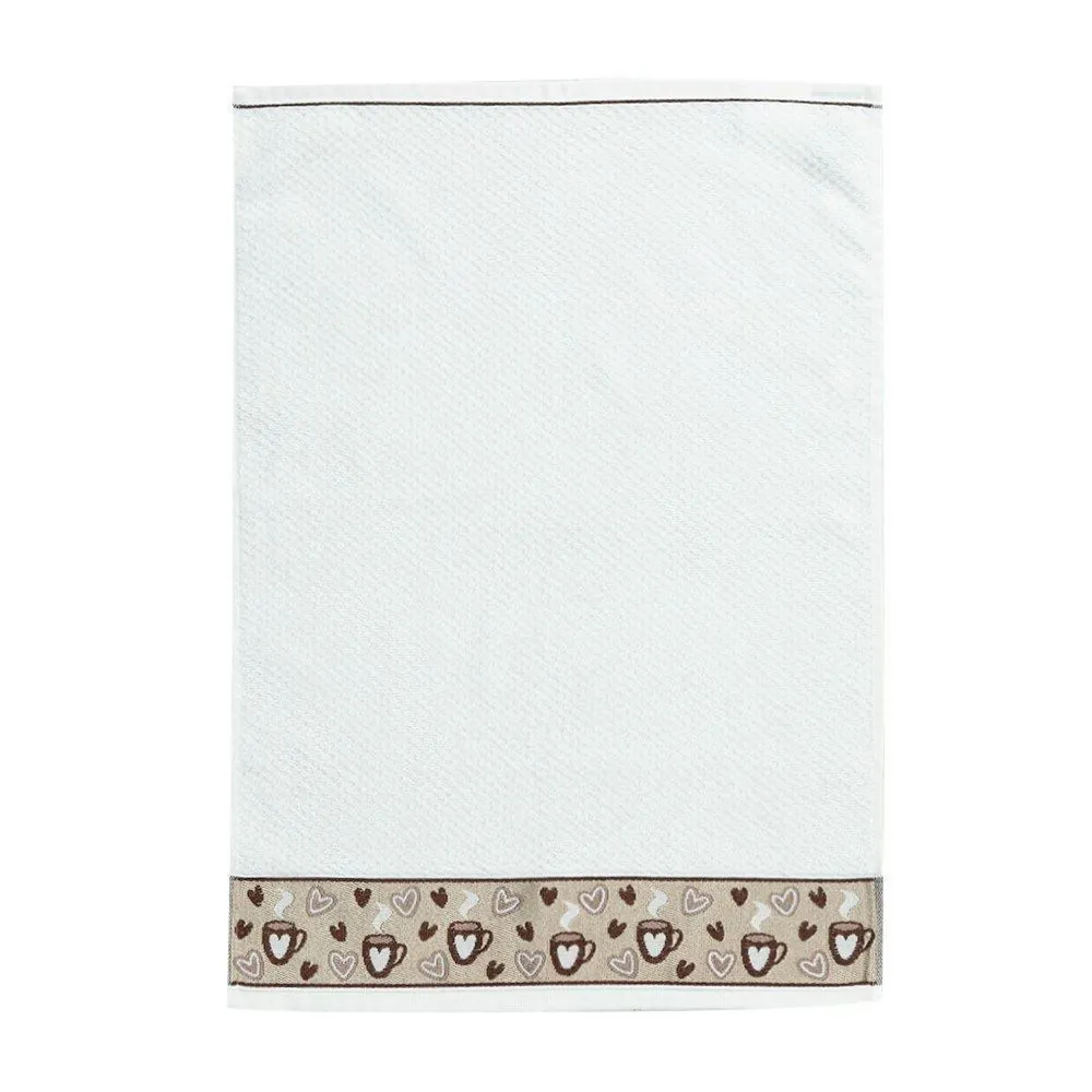 Pano de Copa 46Cm X 65Cm Jacquard Karsten - Café com Corações
