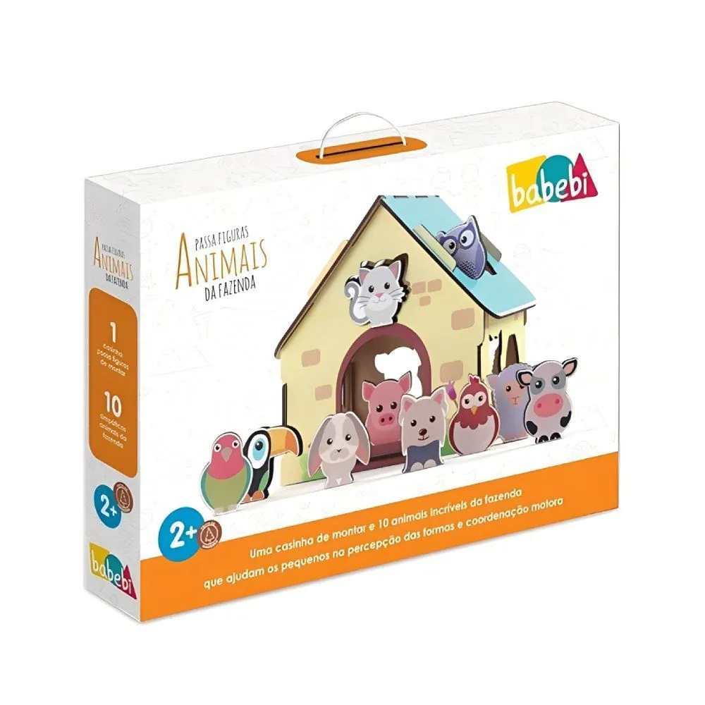 Passa Figuras Animais da Fazendinha - Brinquedos Babebi
