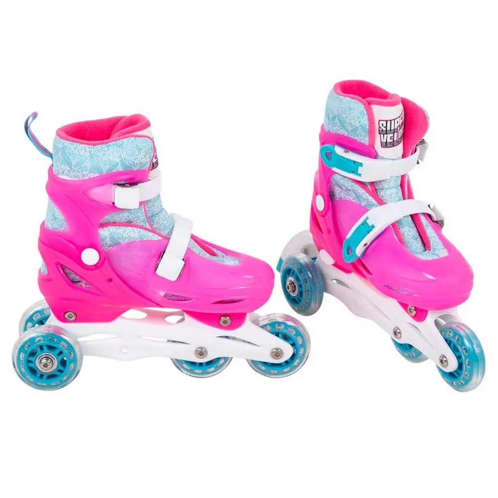 Patins 2 em 1 Rosa 32 a 35 com Acessórios Toys - HBR0430