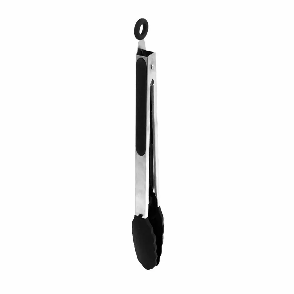 Pegador de Silicone e Inox Multiuso 34,5Cm - Preto e Inox