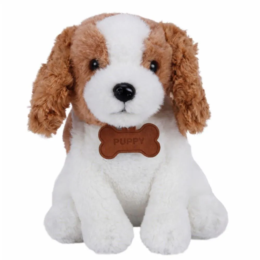 Pelúcia Cachorro Sentado Marrom e Branco - Toys