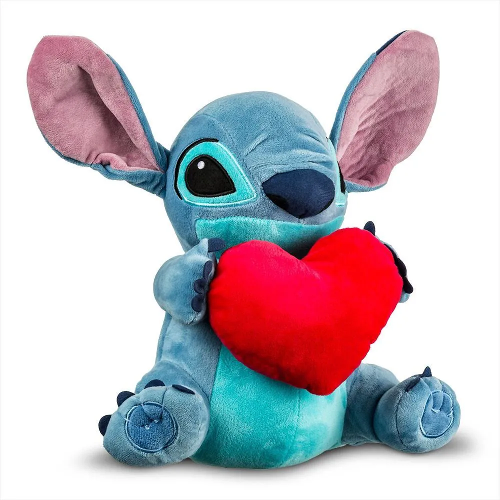 Pelúcia Stitch Coração com Mecanismo Luz e Som 30Cm - BR1513