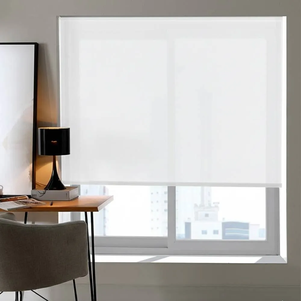 Persiana Rolo 1,40X1,60 m Tela Solar 5% - Branco