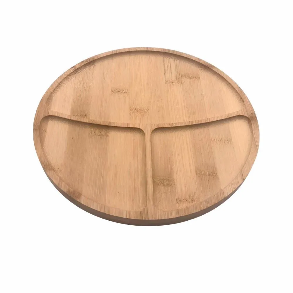 Petisqueira Redonda com 3 Divisões 25Cm - Bambu