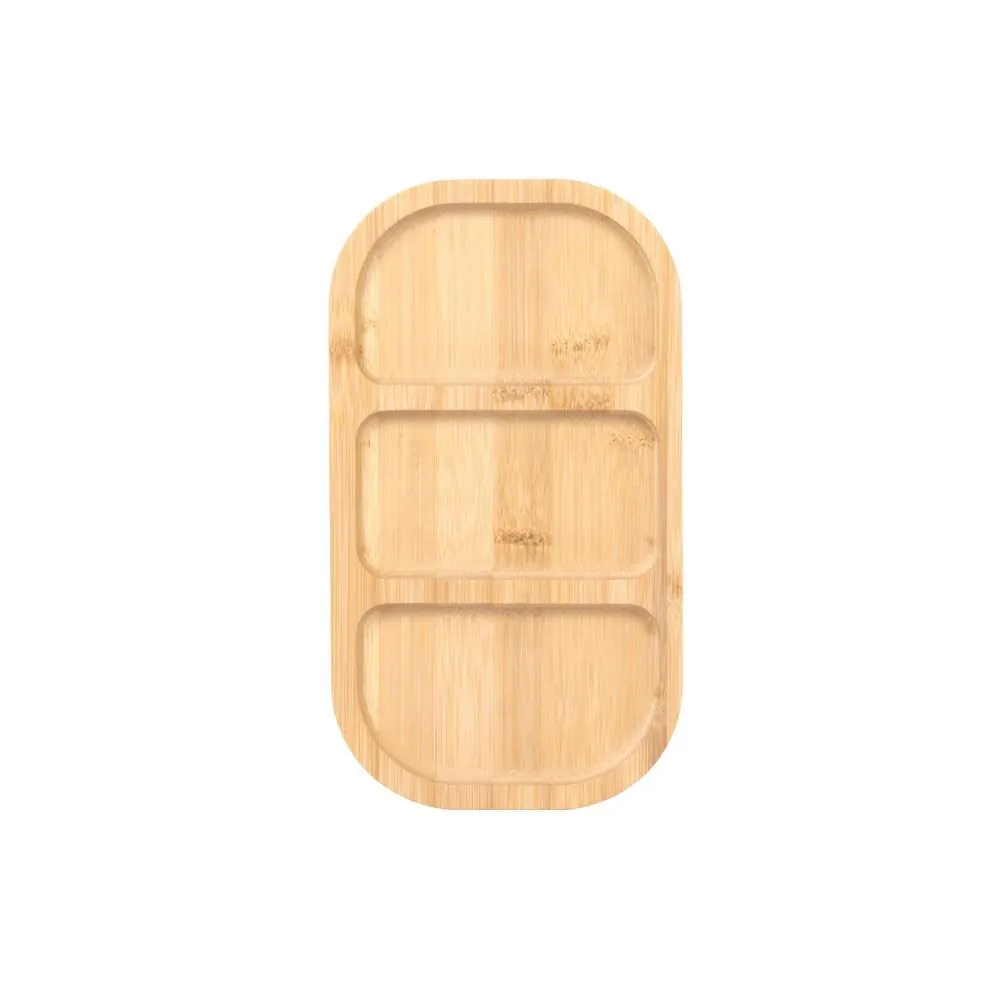 Petisqueira Retangular com 3 Divisórias 25 cm - Bambu