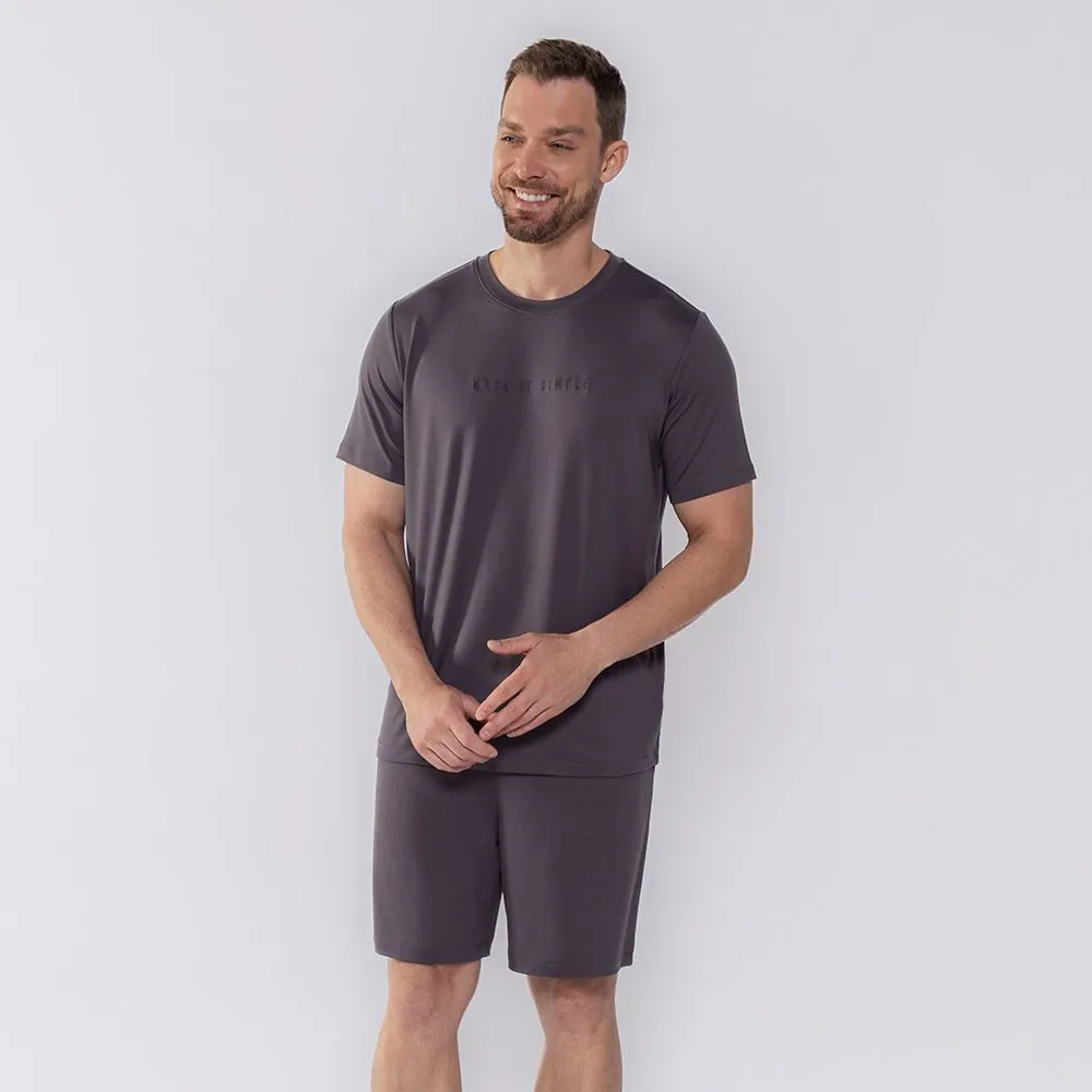 Pijama Masculino Curto Marc Alain Cinza