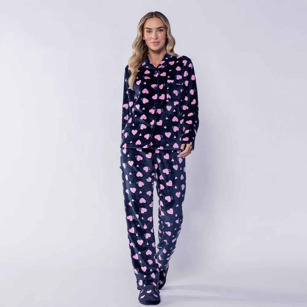 Pijama Feminino Americano In Love Camila Moretti Azul Marinho