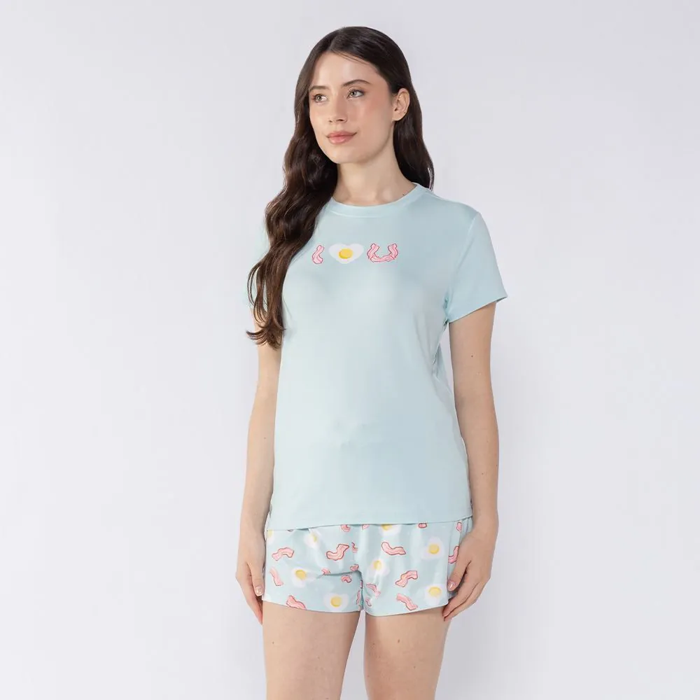 Pijama Feminino Curto Egg Camila Moretti Azul