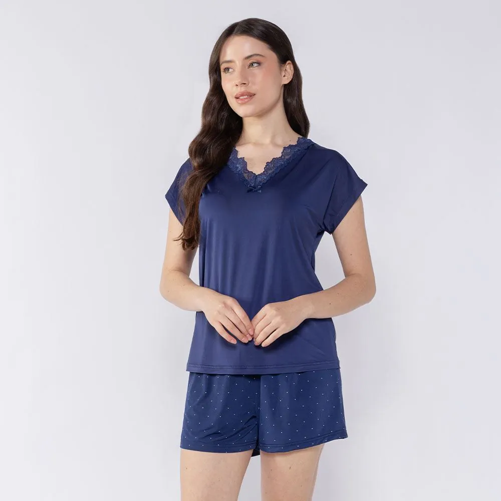 Pijama Feminino Curto Poá Holla Poa