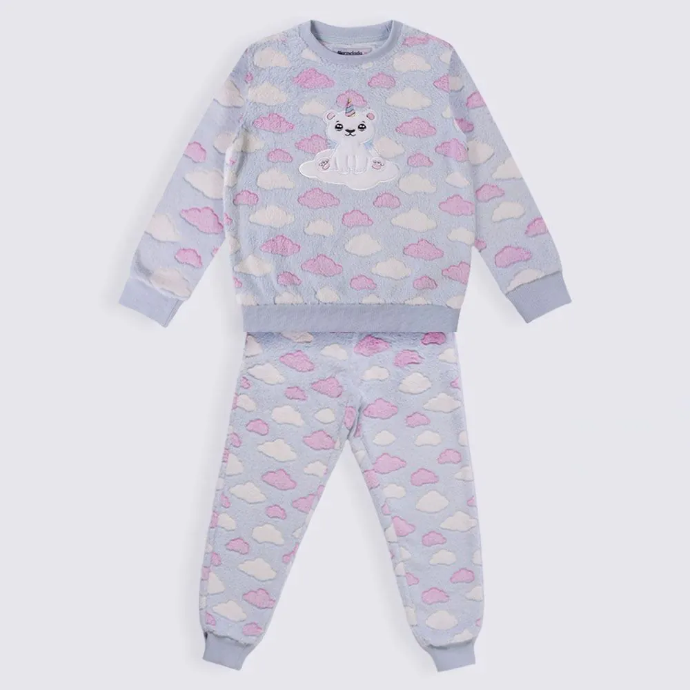 Pijama Infantil Menina 4 a 10 Anos Magic Sky Marmelada Azul Claro