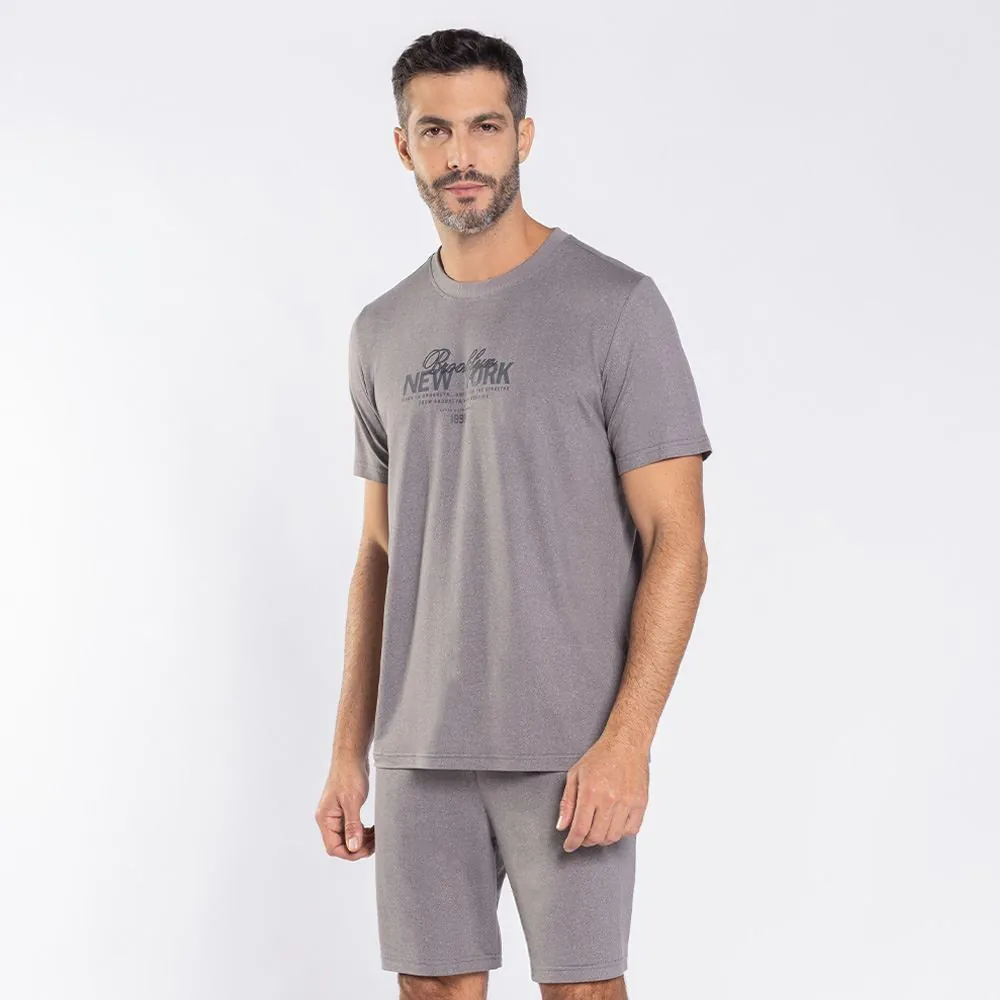 Pijama Masculino Curto Peletizado Marc Alain Mescla