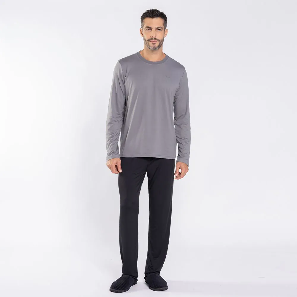 Pijama Masculino Longo Peletizado Marc Alain Mescla