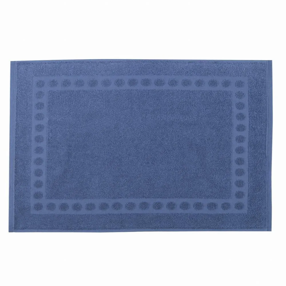 Tapete Piso Atoalhado para Banheiro 100% Algodão - Azul Oceano