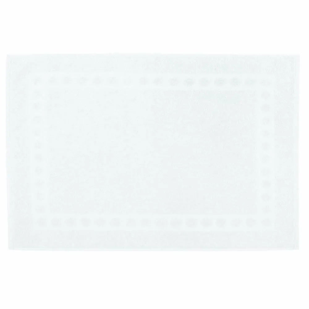 Tapete Piso Atoalhado para Banheiro 100% Algodão - Branco Wave