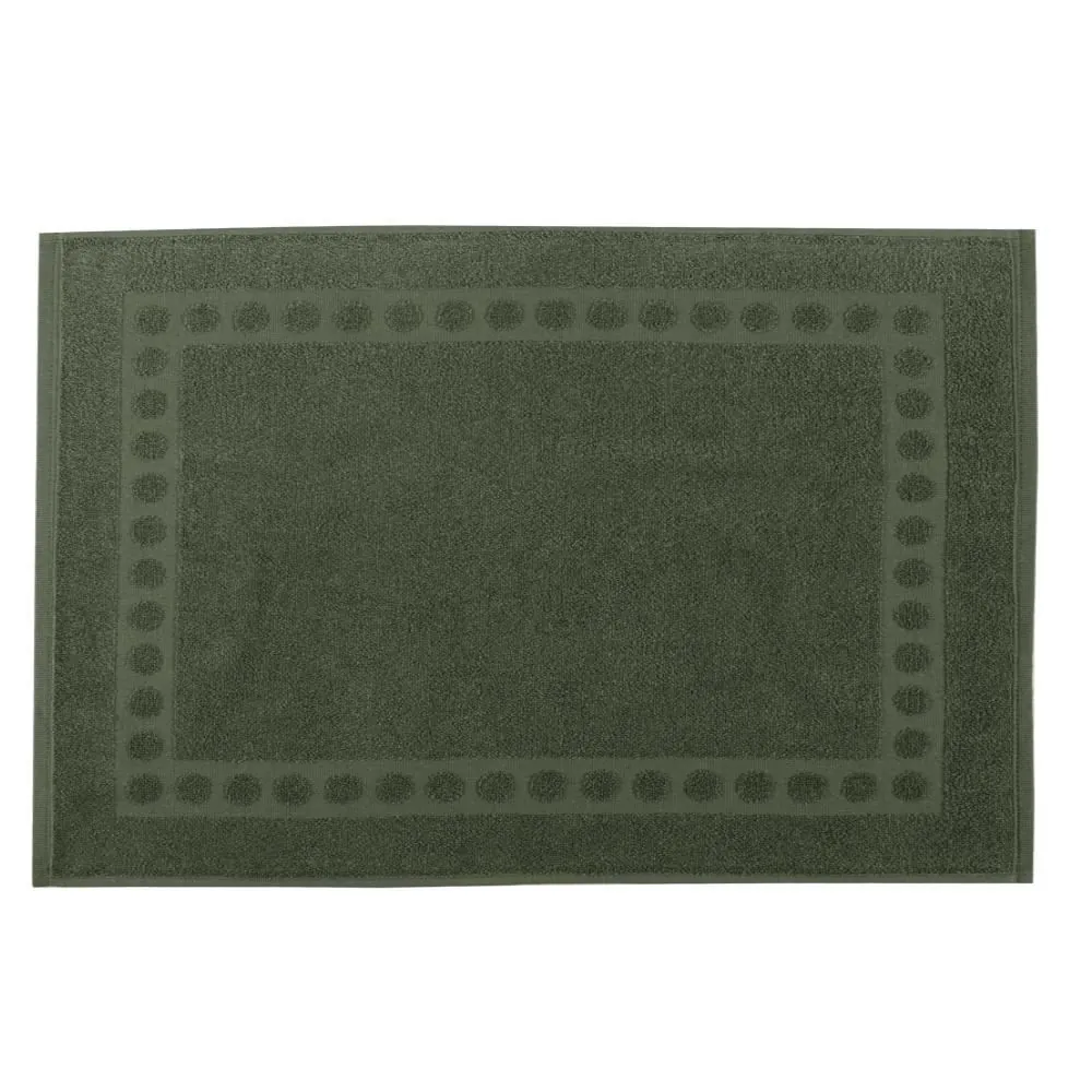 Tapete Piso Atoalhado para Banheiro 100% Algodão - Verde Floresta