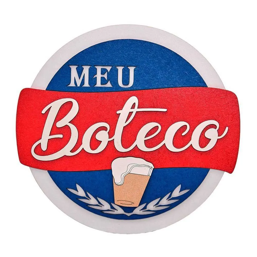 Placa Decorativa Meu Boteco Grife de Boteco Forgerini - Vermelho
