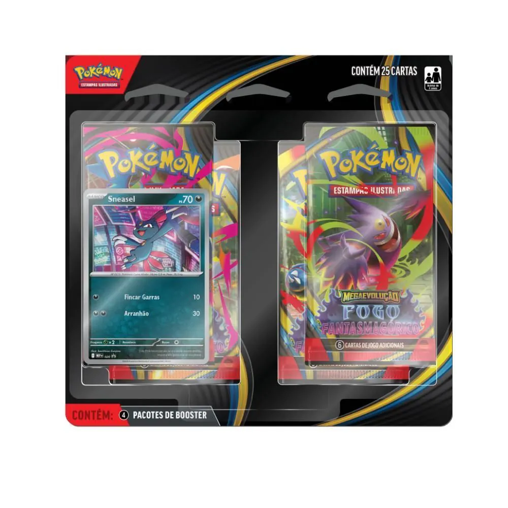 Pokémon Blister Quadruplo Fogo Fantasmagórico Me02 - Sortido