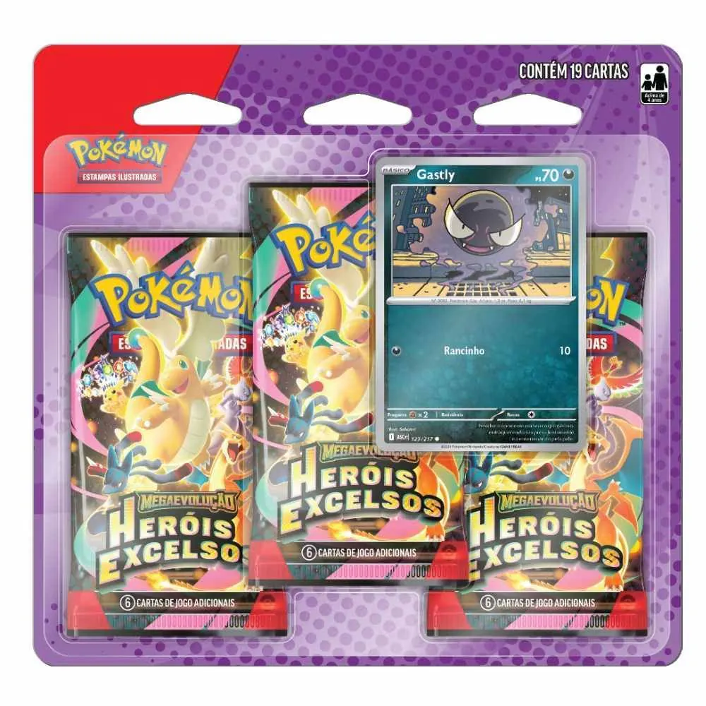 Pokémon Blister Triplo Heróis Excelsos Copag - Sortido
