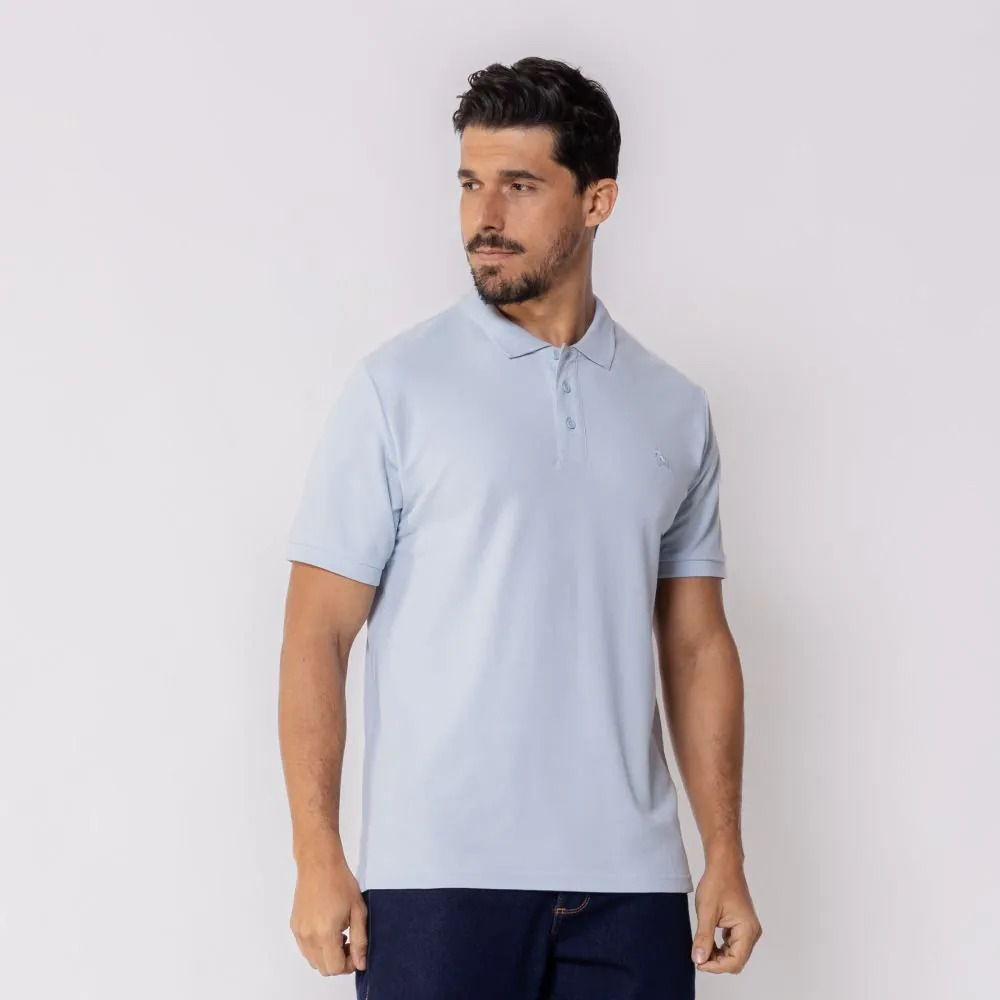 Polo Masculina de Algodão Marc Alain Azul