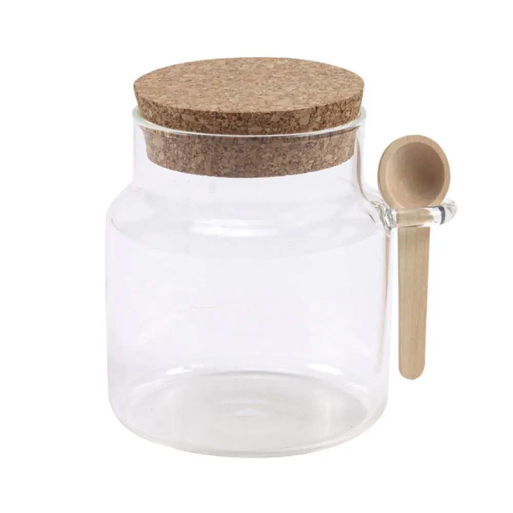 Porta Condimento com Colher de Bambu 400Ml - Vidro
