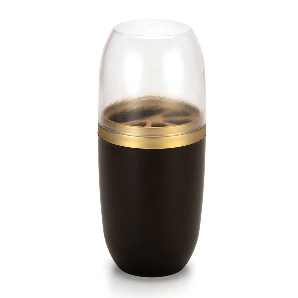 Porta Escova Dental com Tampa Arthi - Preto/Dourado