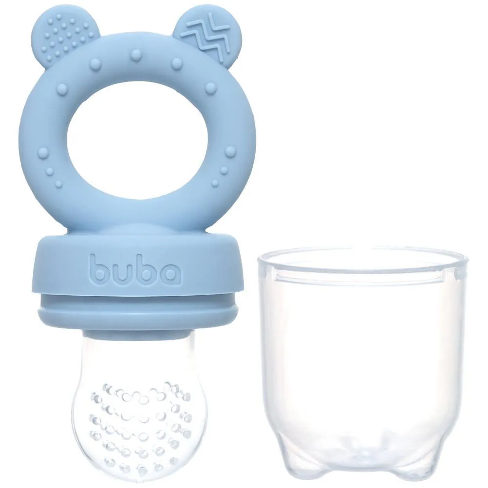 Porta Frutinhas em Silicone Ursinho Buba 6M - Azul Claro
