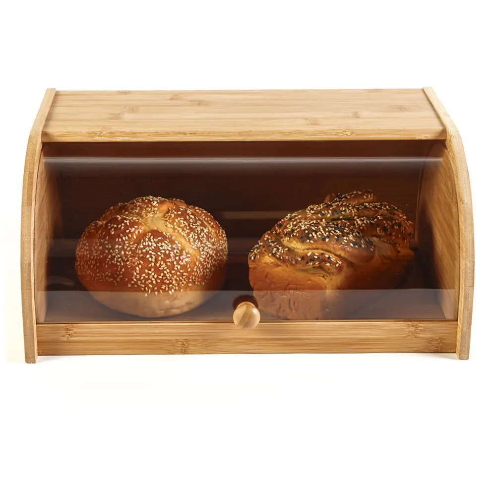 Porta-Pães Bambu com Tampa 40Cm - Natural