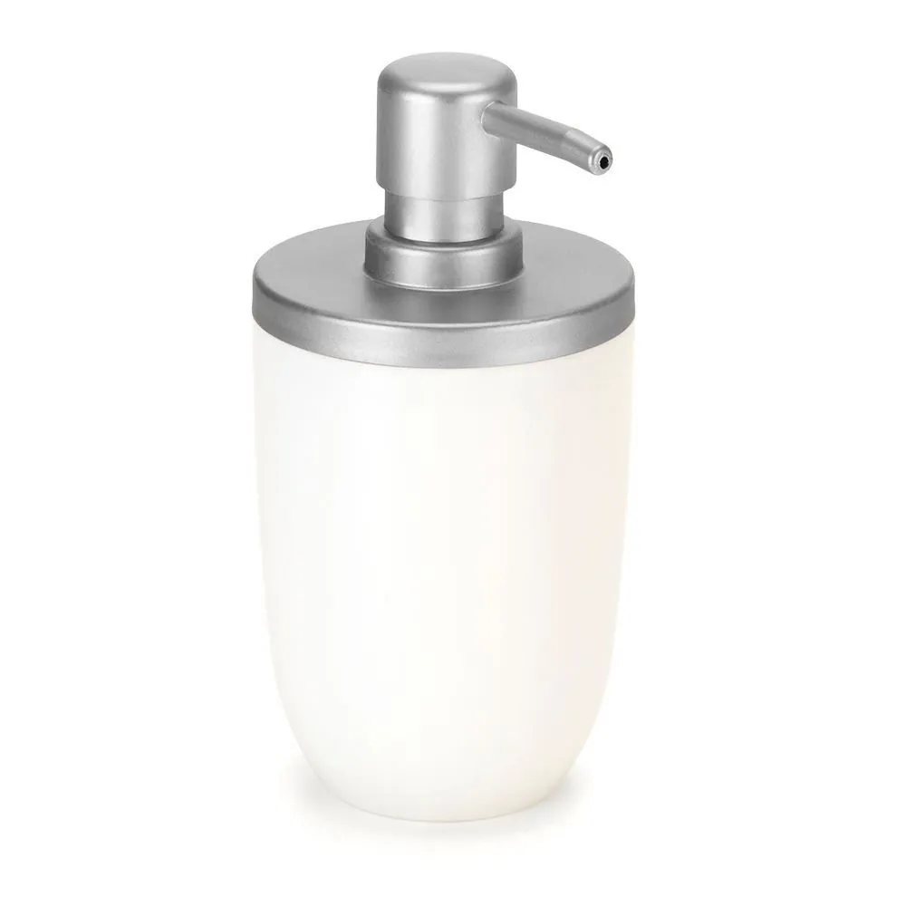 Porta Sabonete Líquido Aço Escovado Arthi 500Ml - Branco