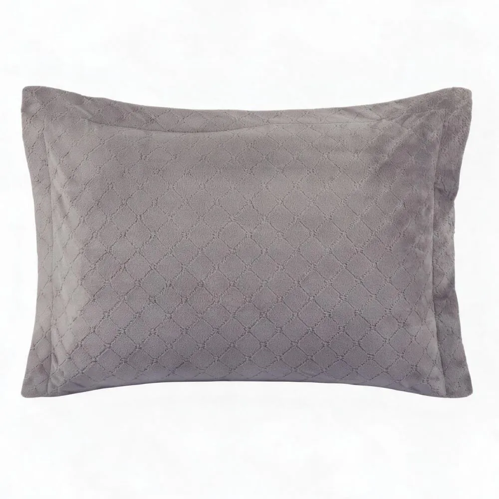 Porta Travesseiro Provence Plush - Cinza Lunar